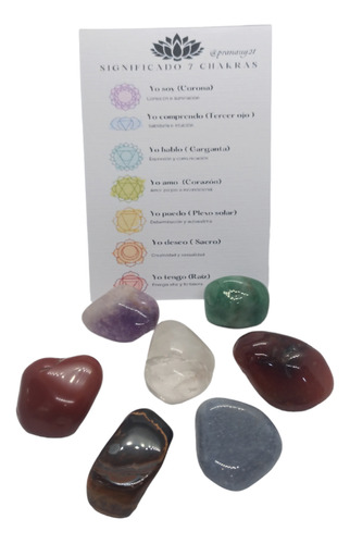 Oferta Set 7 Chakras Piedras Grandes Con Caja Y Tarjeta