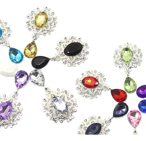 10 Botones Colgantes De Broche De Diamantes De Imitación De