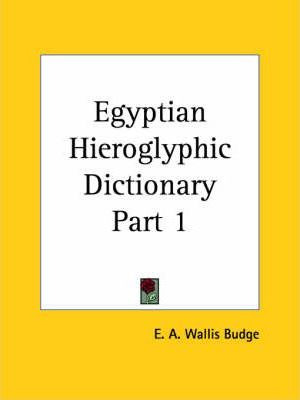 Libro Egyptian Hieroglyphic Dictionary Vol. 1 (1920) - Si...