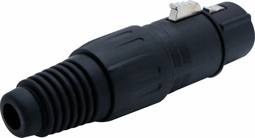 Plug Conector Xlr Canon Femea 3 Pinos Preto Sk013 Da Csr