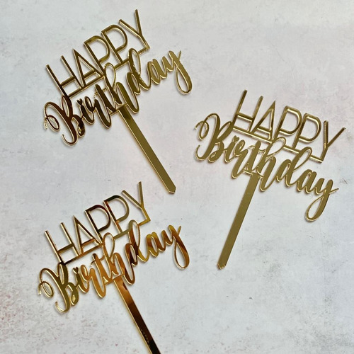 6 Cake Topper De Happy Birthday Letrero Para Torta