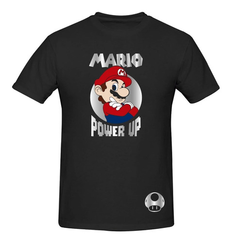 Playera Modelo Mario Bros Power Up Estampado Reflejante