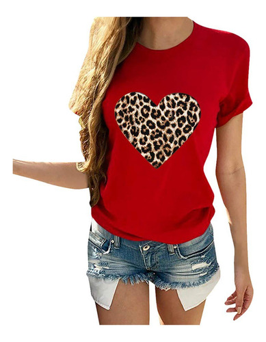 Camiseta En Forma De J Para Mujer, Cuello Redondo, Estampado