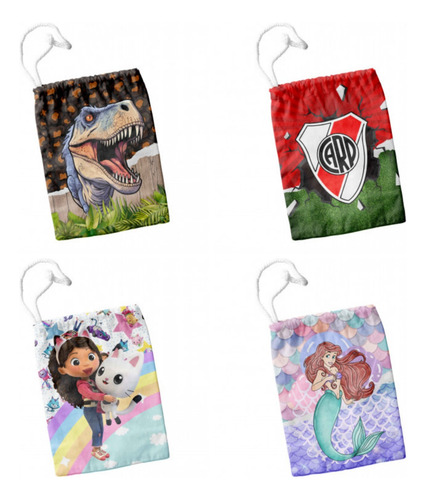 Bolsitas Tela Personalizadas De 20x15cm Por 25 Unidades Blanco Personalizadas