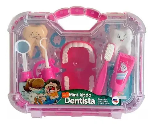 Maleta Dentista Infantil Rosa Pakitoys Boca Articulada 3 Anos