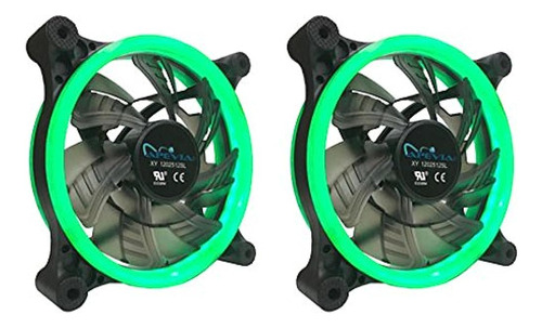 Apevia 212l-cgn 120mm Silent Dual Rings Green Led Fan Con 32