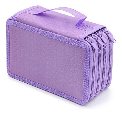 Estojo De Lápis Quadrado Roxo De Quatro Camadas