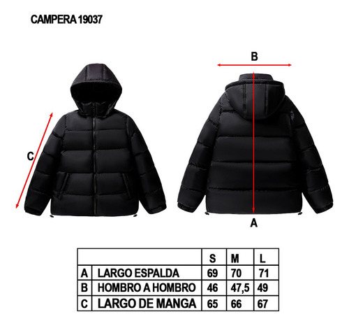 Campera Abrigo Oreiro Love Acolchado Puffer Nylon Invierno