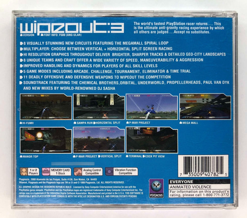 Wipeout 3 Carreras 2000 Playstation Ps1 Retromx (Usado)