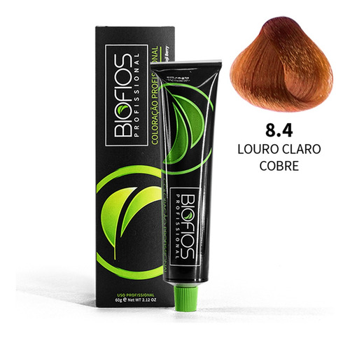 Tinta De Cabelo Coloração Profissional 60g Tom 8.4 - Louro Claro Cobre