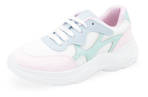 Tenis Juvenil Moda Memory Foam Tropicana Color Blanco 18-26