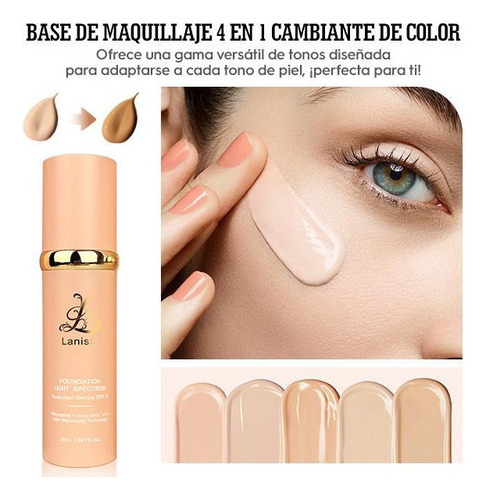 Base De Maquillaje 4 En 1 Que Cambia De Color Solar Fps 50