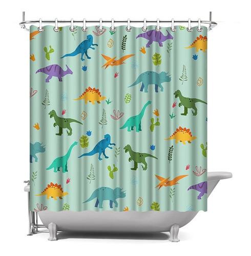 Simiwow Cortina Ducha Dinosaurio Para Niño Animal Jurasico X