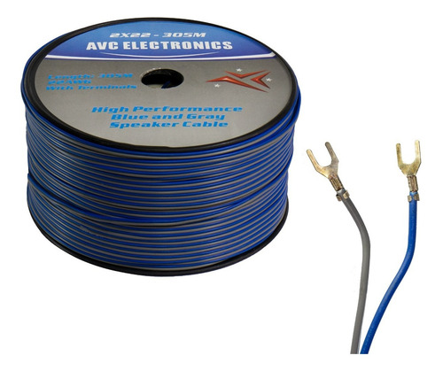 Cable Polarizado Avc 2x22 Azul-gris 305mts