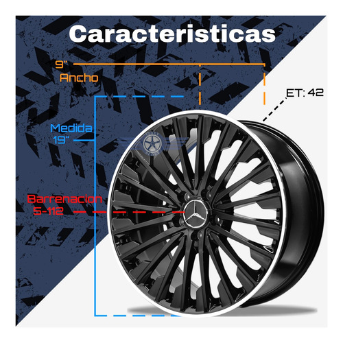 4 Rines 19 Deportivos 5-112 Mercedes Benz Audi Vw Leon Cupra Machine Black