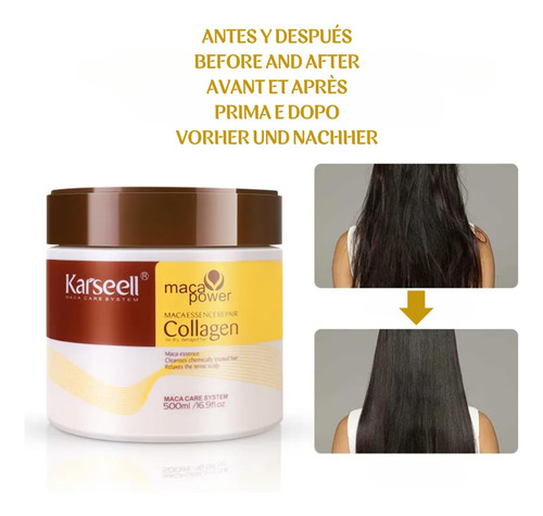 Tratamiento Capilar Con Colágeno Karseell, Acondicionador De