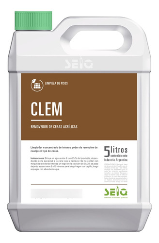 Removedor De Cera Acrilica Clem 5 Lts Quitacera Y Autobrillo