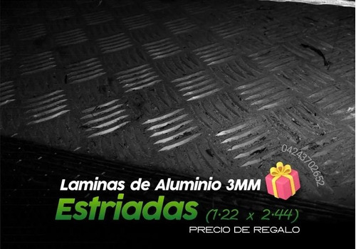 Lamina Estriada Aluminio 3mm 1.22 X 2.44