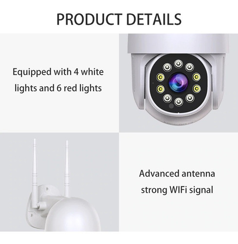 Imagen 8 de 10 de Camara Robotica Para Exteriores Wifi Full Hd 1080p Ptz Zoom