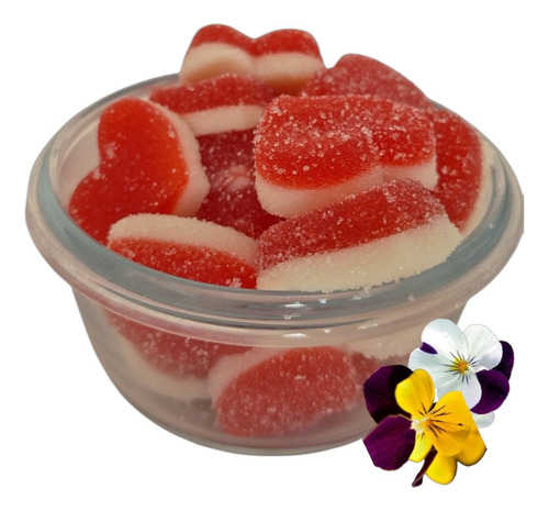 Gomitas De Corazón Cubiertas Con Azúcar