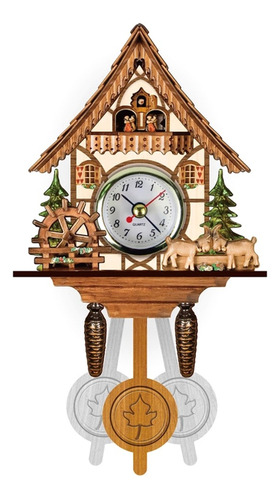 Imagen 10 de 10 de Reloj De Pared De Madera Antigua De Cuco De Pájaro, Campana