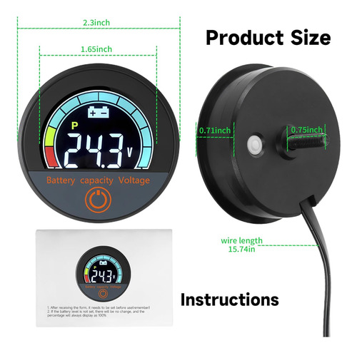 Monitor De Batería Medidor De Voltaje 12v 24v 48v 60v 72v 84