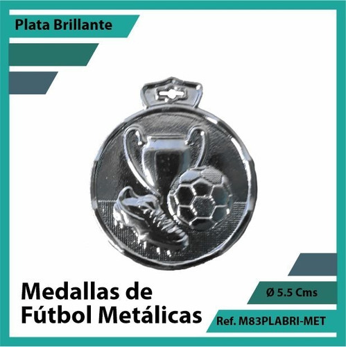 Medallas En Bogota De Futbol Plata Metalica M83pla