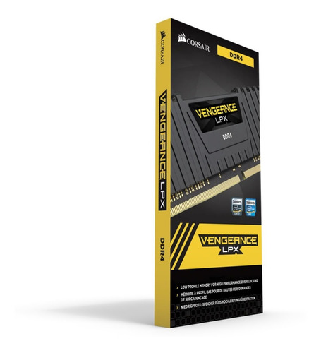 Memoria RAM Vengeance LPX gamer color negro 8GB 1 Corsair CMK8GX4M1A2666C16