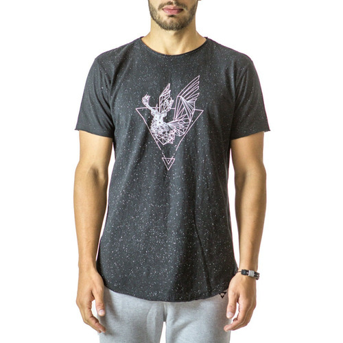 Camiseta Longline Curve Galaxy Brohood Preto