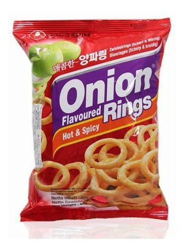 Salgadinho Coreano Cebola Pimenta Onion Flavored Rings 40g