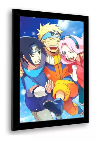 QUADRO ANIME NARUTO SASUKE E SAKURA CLÁSSICO - TAMANHO 40X60