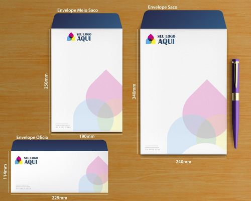 Envelope Personalizado Meio Saco A5 Offset 90g 19x25cm 1000u