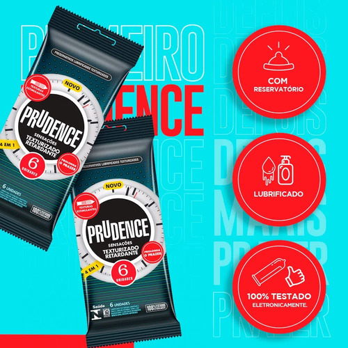Preservativo Extra Texturizado Retadante 6 Camisinha + Lubri