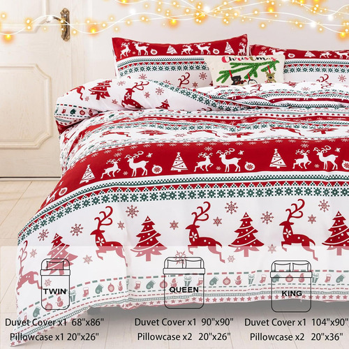 M Juego De Funda De Edredón Navideño Luxudecor, Tamaño