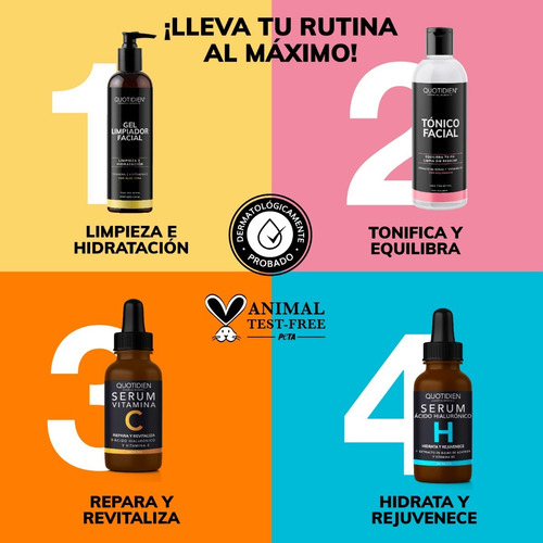 Imagen 2 de 8 de Kit Rutina - 1 Limpiador + 1 Tonico + 1 Serum C + Serum Ah