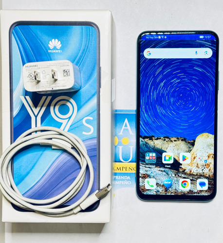 Celular Huawei Y9s Stk-lx3 Azul 6+128gb. Desbloqueado Con Caja Cargador Y Cable Originales. (Usado)