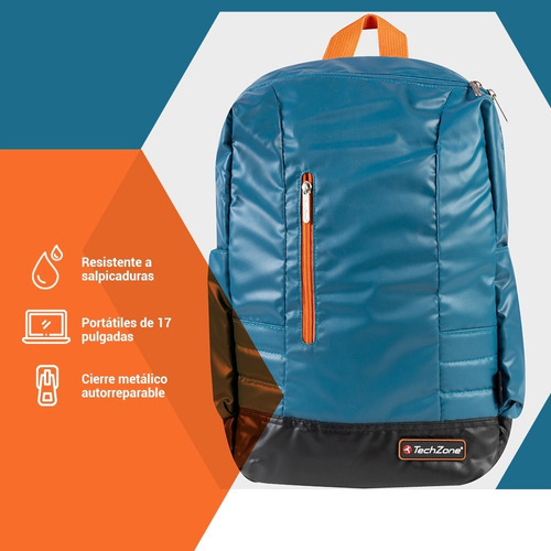 Techzone Backpack Para Laptop 15.6 Contra Agua Color Azul