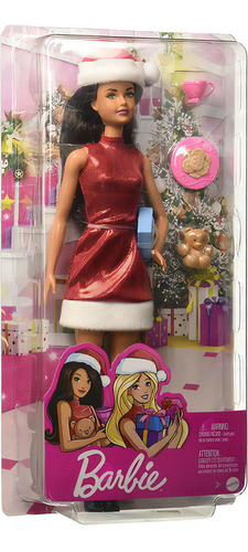 Barbie Santa Claus Con Cabello Castaño 