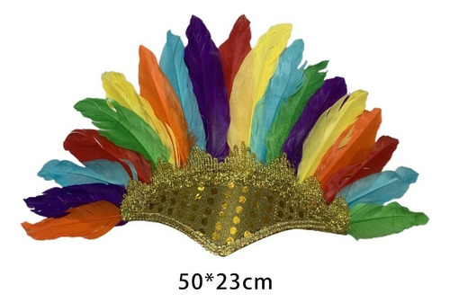 Disfraz De Carnaval De Plumas Con Forma De Tocado Ajustable