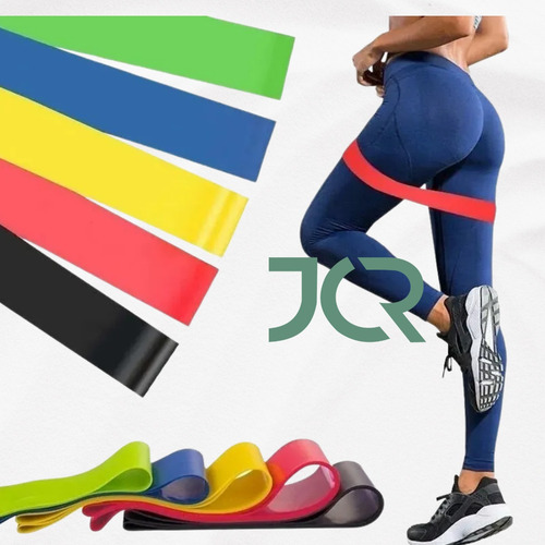 Imagem 2 de 9 de Kit 5 Faixas Elásticas Theraband Execicios Fisioterpia Yoga