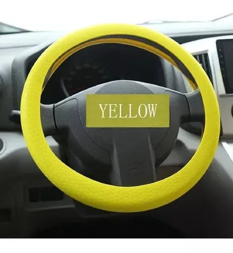 Funda Protector Volante Comodo Silicon Amarilla Moda Auto