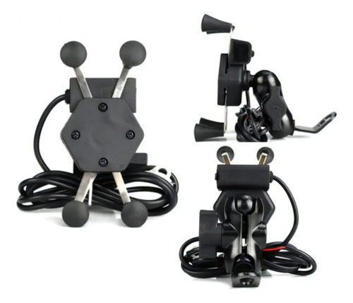 Suporte Moto Celular Aranha Universal Carregador Usb Fixa. Ltomex C-020
