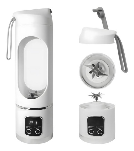 Trituradora De Hielo Portátil Recargable De 450 Ml Y 8 Cuchi