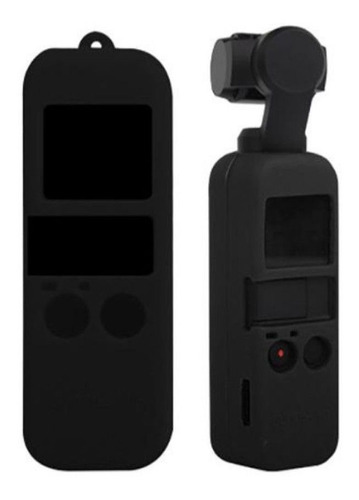 Capa Case Em Silicone Preto + Cordão Para Dji Osmo Pocket...