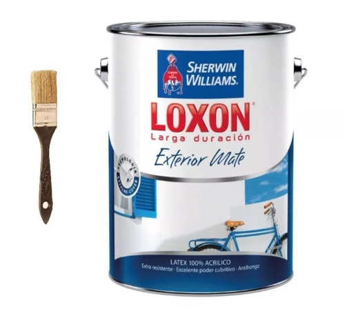 Oferta Loxon Latex Exterior Sherwin Williams Mate 20 Lts + Pincel