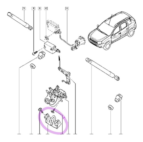 Traba Cierre Baúl Duster Megane 3 Original Renault