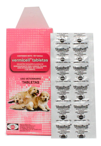 Vermicell **** 1 0 0  **** Tabletas Para Perro / Gato / Ave