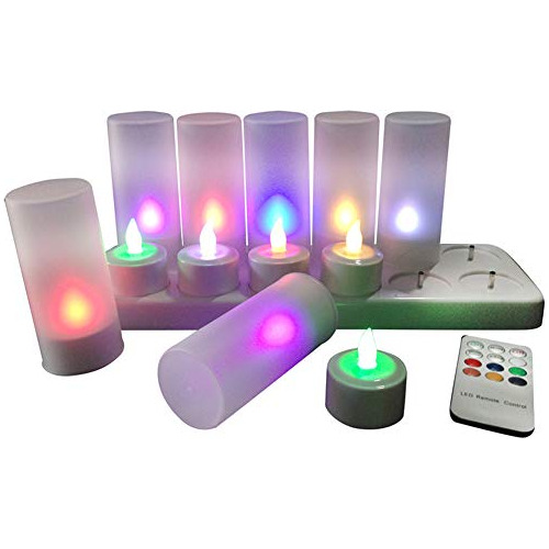 Velas De Candelita Sin Llama Recargables Led, Base Blan...