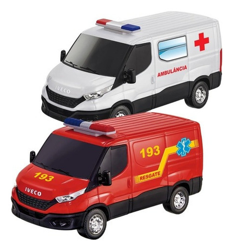 Kit Van Iveco Daily Ambulancia Com Luz E Iveco Daily Resgate Cor Sortido