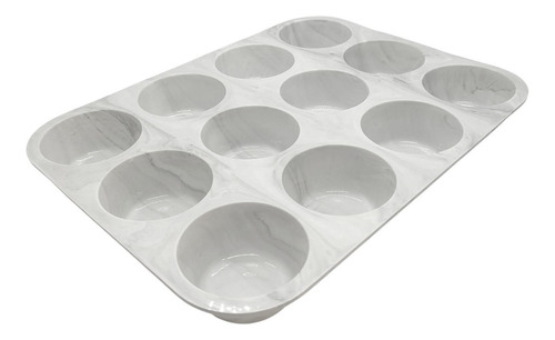 Molde Muffin X 12 Unidades Para Horno Silicona Simil Mármol